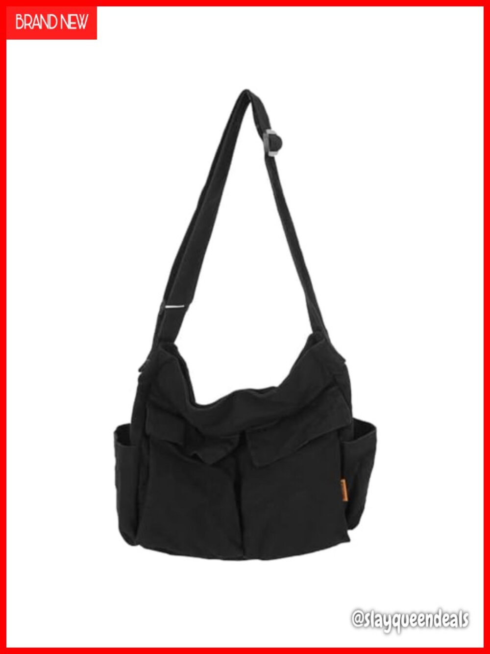Canvas Messenger Bag Large Hobo Crossbody Tote Multiple Pockets